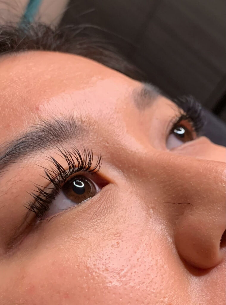 Lashes, brows, brow lamenation, and microblading examples from clients.