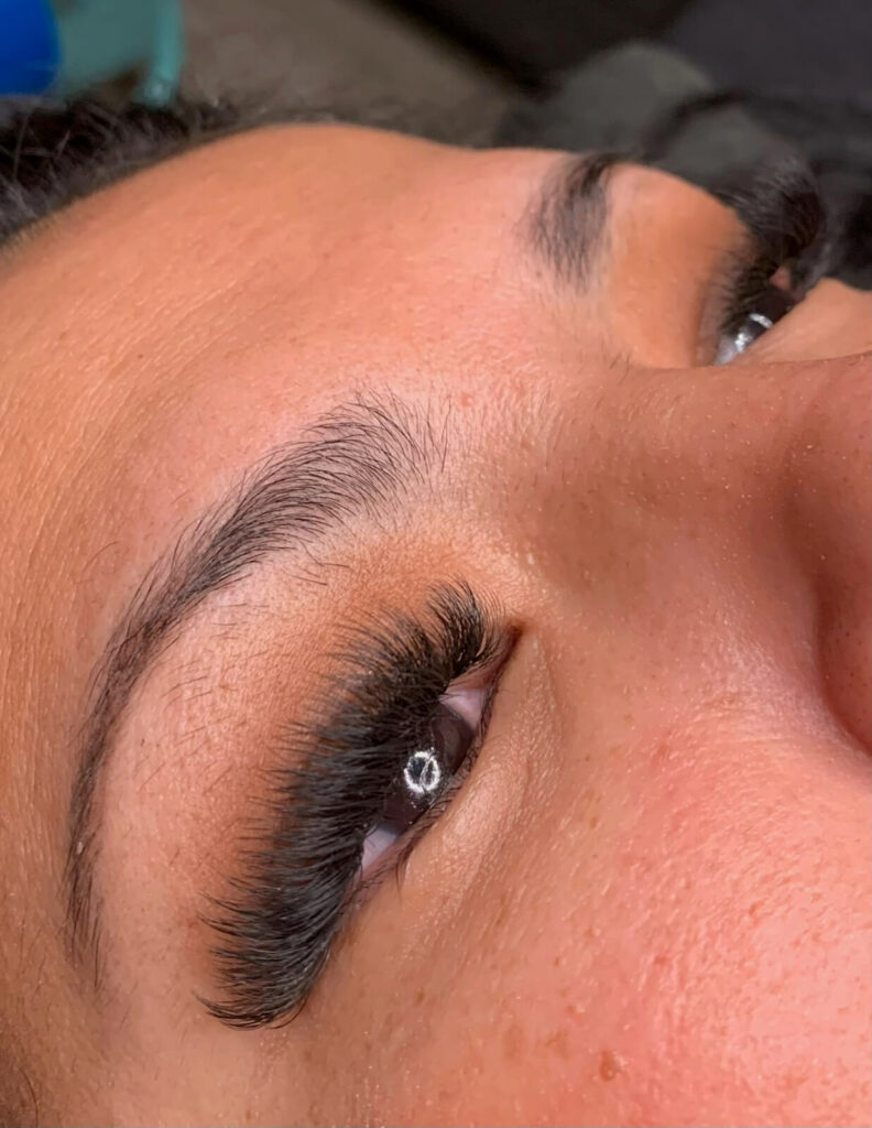 Lashes, brows, brow lamenation, and microblading examples from clients.