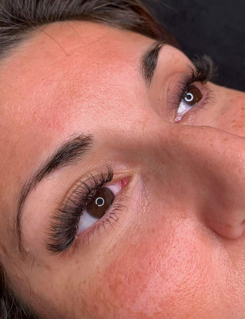 Lashes, brows, brow lamenation, and microblading examples from clients.